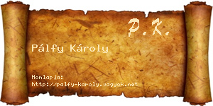 Pálfy Károly névjegykártya